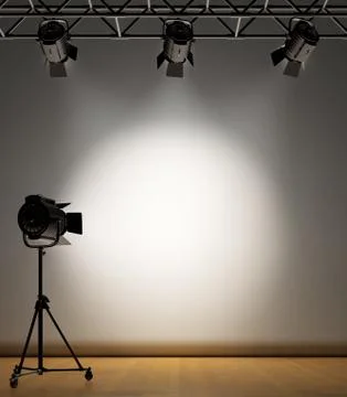 Spot lit wall 写真素材