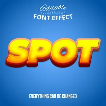 Spot text, editable font effect Stock Illustration