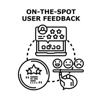 On the spot user feedback and online rating concept 스톡 일러스트