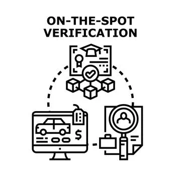 On the spot verification process for asset and data integrity Stockillustratie