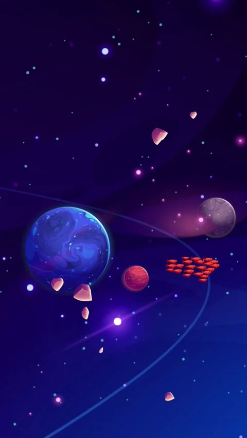 Spotify Canvas : Vertical : Seamless Loop : Flying whale in space 動画素材 197416274