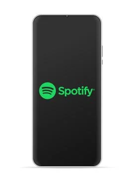 Spotify logo icon on smartphone screen Stock Illustration