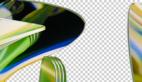 Spotless 3d render of abstract iridescent glass background made with 3d sof.. Stock Illustration