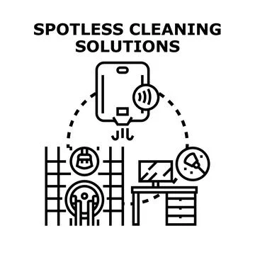 Spotless automated cleaning solutions for home and office Stock Illustration
