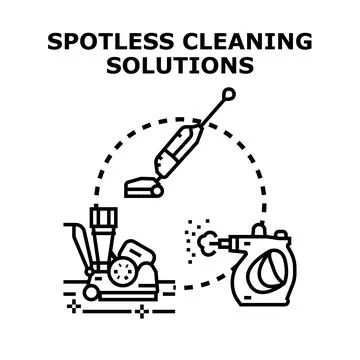 Spotless cleaning solutions developing for professional industry service Stock Illustration