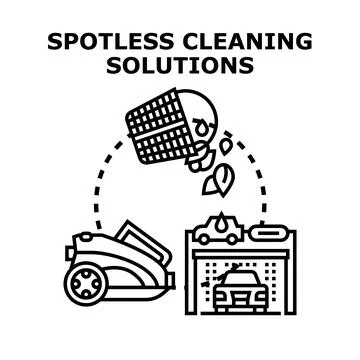 Spotless cleaning solutions for home and auto Stock Illustration