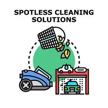 Spotless cleaning solutions for home and auto Stock Illustration