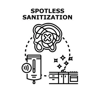 Spotless sanitization removing germs and bacteria concept Stock Illustration