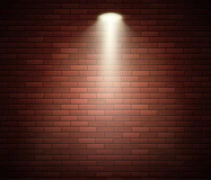 Spotlight against brick wall. Empty Studio decorated brick wall and spot of l Stock Illustration
