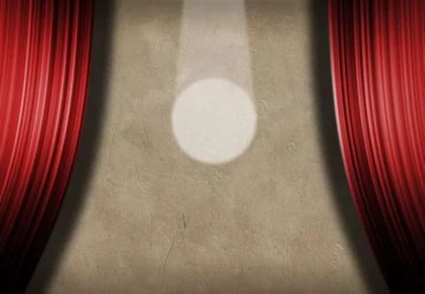 Spotlight and curtains Stock Illustration