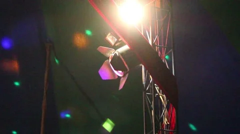 Spotlight and flickering lights 2 Stock Footage 44443366