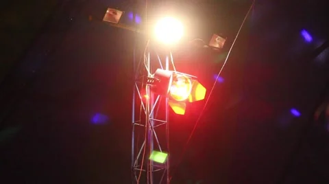 Spotlight and flickering lights 3 Stock Footage 44443360