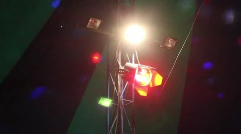 Spotlight and flickering lights 5 Stock Footage 44441839
