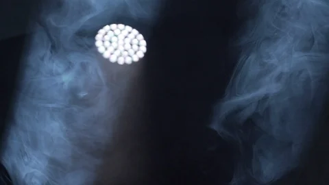 Spotlight and fog machine at the studio Stock-Footage 129639912
