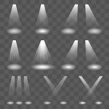 Spotlight and Light Beam Effects on Checkered Background Stock Illustration