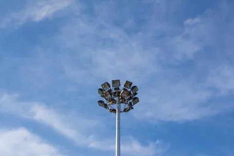 Spotlight and the sky. Stock Photos