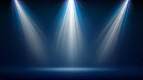 Spotlight backdrop. Illuminated blue stage. Background for displaying product Stock Illustration