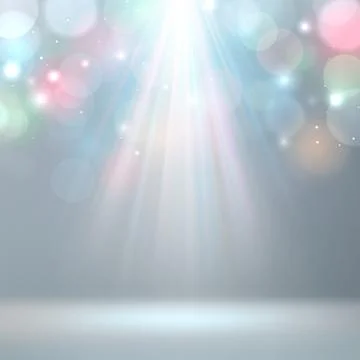 Spotlight backdrop. Light pastel background, multicolored bokeh. Background Stock Illustration