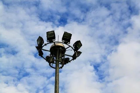 Spotlight on the background of the sky Stock Photos