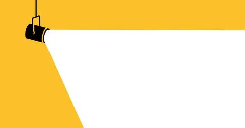 Spotlight banner vector yellow background business design office concept Stock Illustration