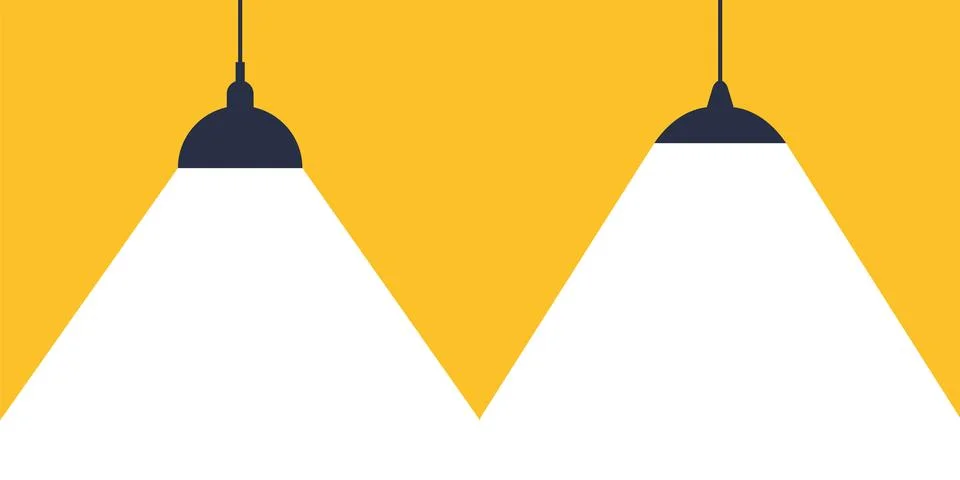 Spotlight banner vector yellow background business design office concept Stock Illustration