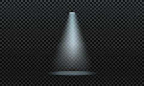 Spotlight Beam On Dark Background. Illustrazione stock