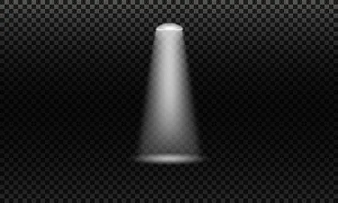 Spotlight Beam on Dark Stage, Cone of Light. Illustrazione stock