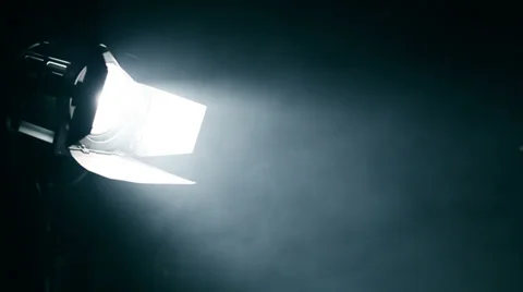 Spotlight beam of light filled with smoke Stock Footage 35527336