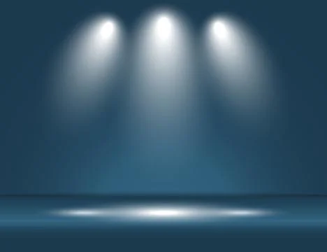 Spotlight blue light rays room studio background vector 스톡 일러스트
