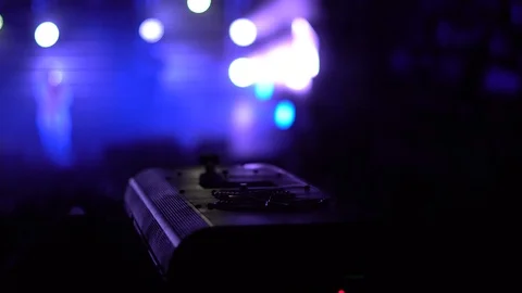 Spotlight on the concert defocusing Stock Footage 94692645