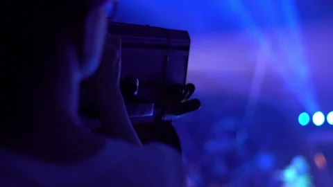 Spotlight on the concert defocusing Stock Footage 95577030