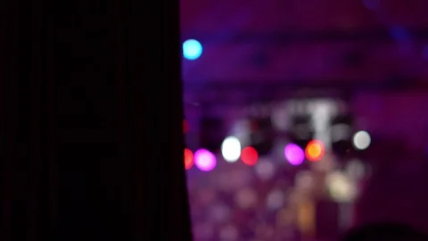 Spotlight on the concert defocusing Stock Footage 96481982