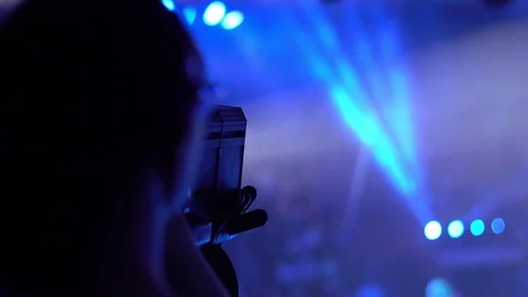 Spotlight on the concert defocusing Stock Footage 98438829
