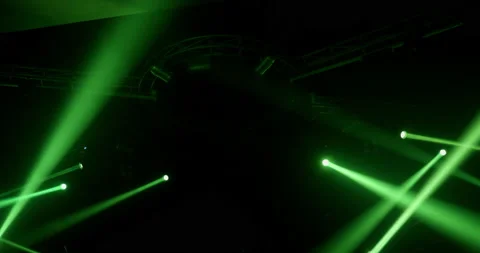Spotlight digital random movement on stage in night club concert 스톡 동영상 151450231