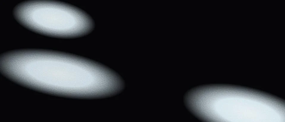 Spotlight effect on black background. Three bright white light beams projec.. Stock Illustration