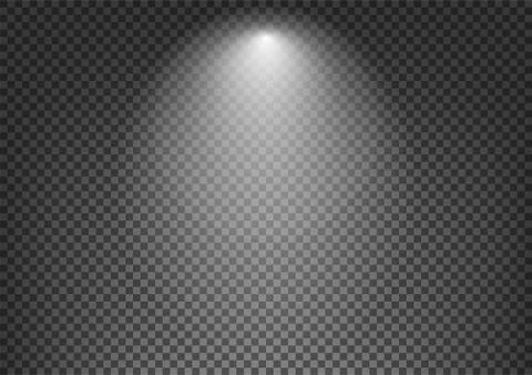 Spotlight effect on dark transparent background Stock Illustration