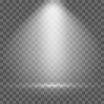 Spotlight effect. Vector progecrot ray in studio. Abstract theater scene. White Stockillustratie