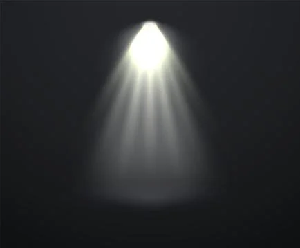 Spotlight effect. Vector progecrot ray in studio. Abstract theater scene. White Stock Illustration