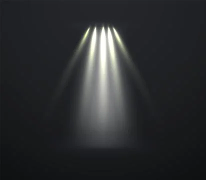 Spotlight effect. Vector progecrot ray in studio. Abstract theater scene. White Stock Illustration