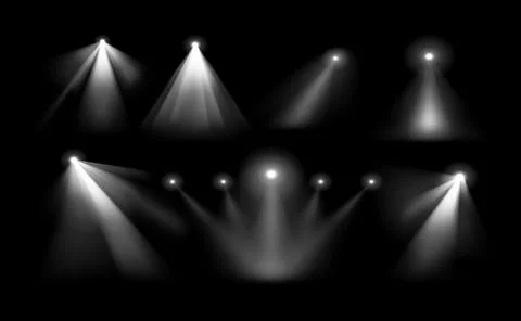 Spotlight effects set of vector illustrations Illustrazione stock