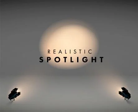 Spotlight in floor 3d realistic light in black color. Vintage. llustration of Stock Illustration