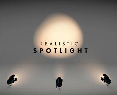 Spotlight in floor 3d realistic light in black color. Vintage. llustration of Illustrazione stock