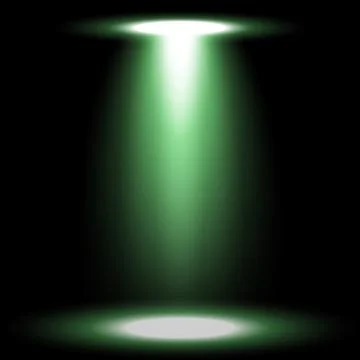 Spotlight glow effect, light beam, green color Stock Illustration