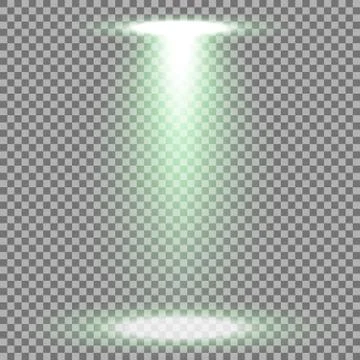 Spotlight glow effect, light beam, green color Stock Illustration