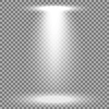 Spotlight glow effect, light beam, white color Stock Illustration