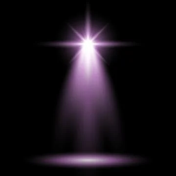 Spotlight glow effect, light beam, purple color Stock Illustration