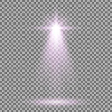 Spotlight glow effect, light beam, purple color Stock Illustration