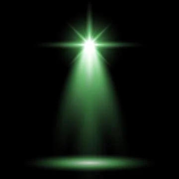 Spotlight glow effect, light beam, green color Stock Illustration