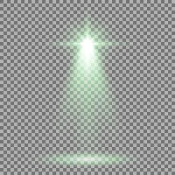 Spotlight glow effect, light beam, green color Stock Illustration