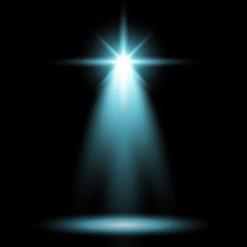 Spotlight glow effect, light beam, aqua color Stock Illustration